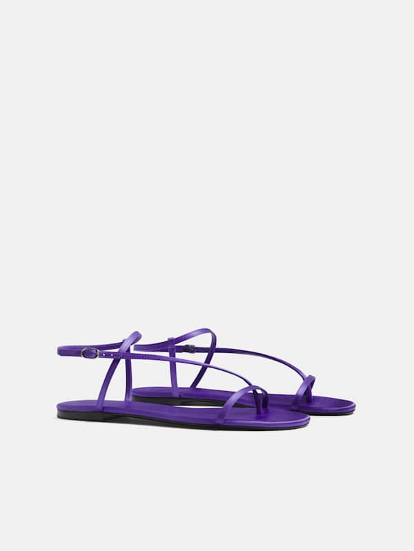 Pina Flat Sandal - Purple Satin