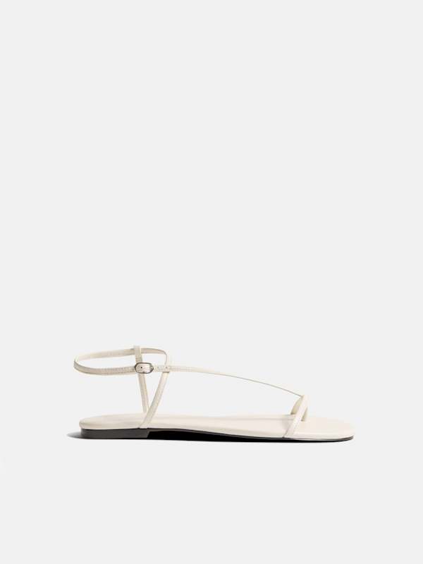 Pina Flat Sandal - White Leather