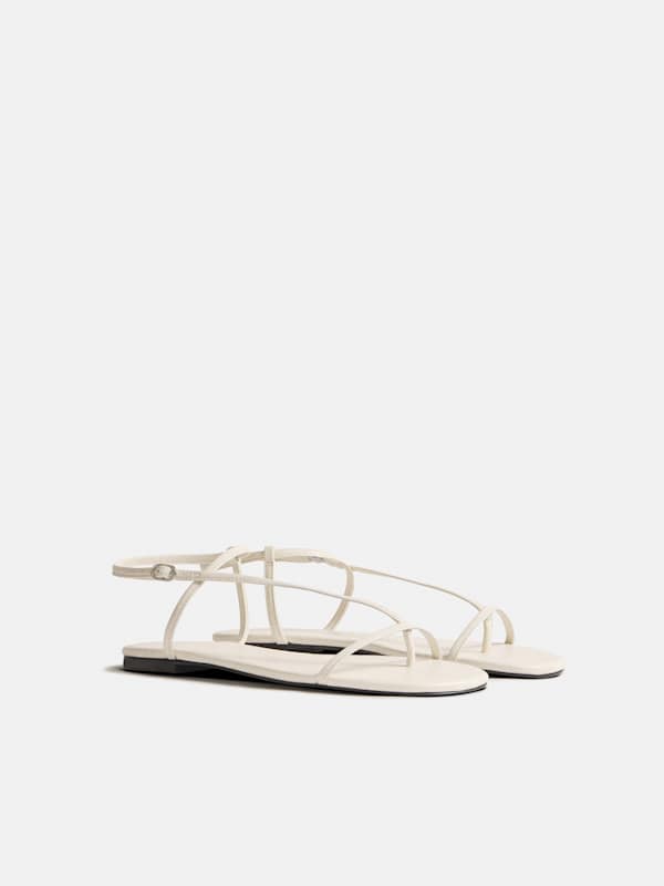 Pina Flat Sandal - White Leather