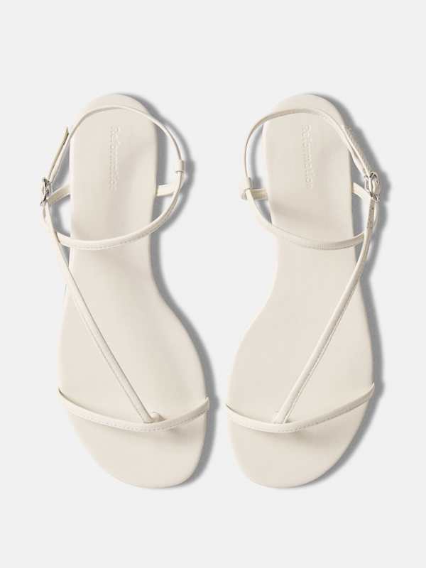 Pina Flat Sandal - White Leather