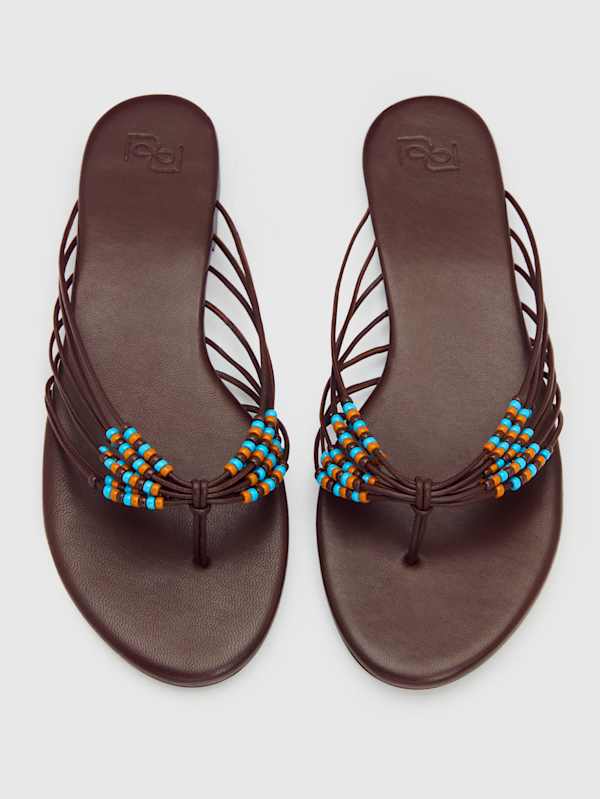 Jessica Flat Thong - Espresso Leather