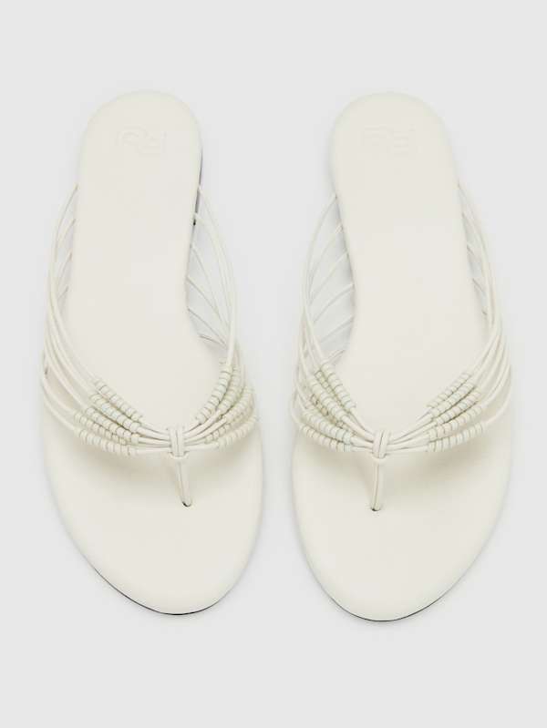 Jessica Flat Thong - White Leather