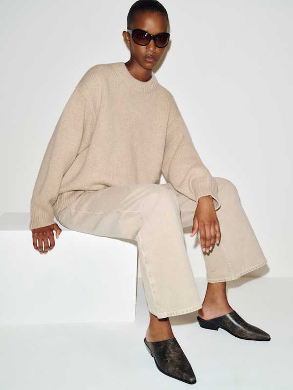 Dominique Mule - Brown Bleached Leather