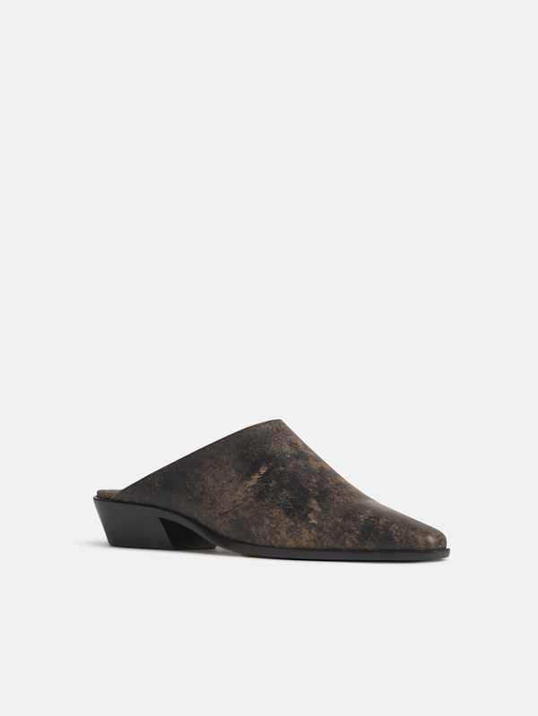 Dominique Mule - Brown Bleached Leather