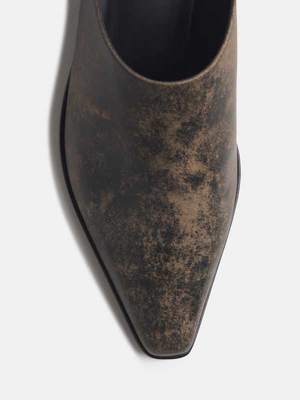 Dominique Mule - Brown Bleached Leather