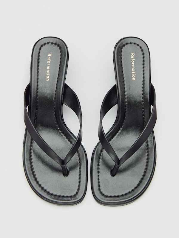 Jessie Block Heel Sandal - Black Leather