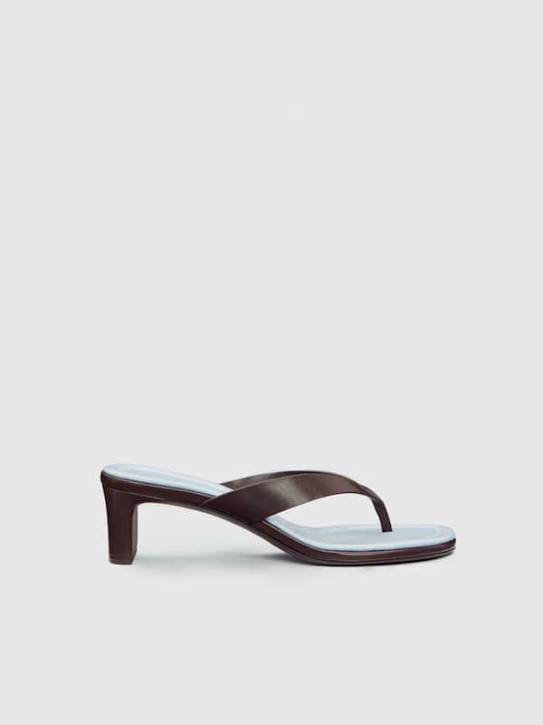 Jessie Block Heel Sandal - Chocolate Leather