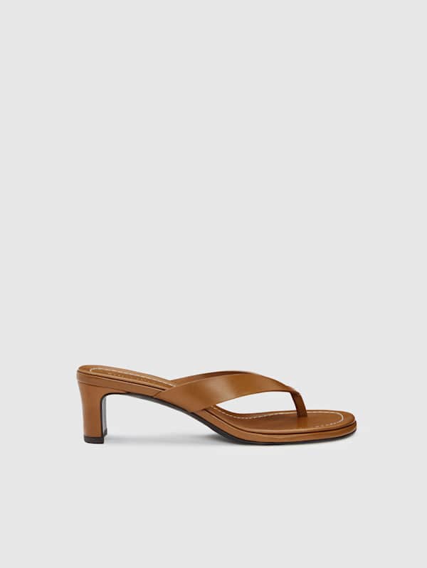 Jessie Block Heel Sandal - Toffee Leather