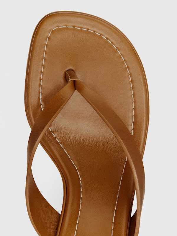 Jessie Block Heel Sandal - Toffee Leather