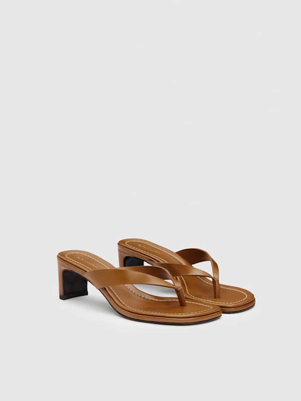 Jessie Block Heel Sandal - Toffee Leather