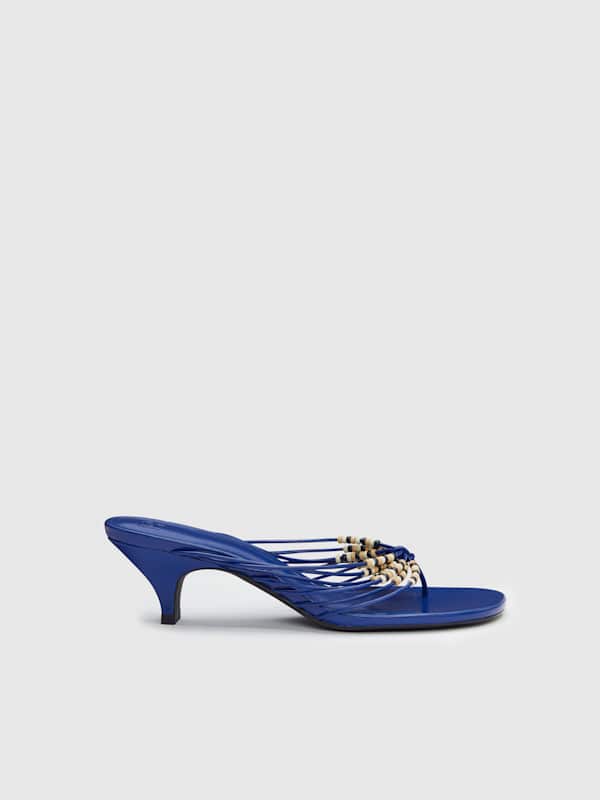 Jessica Heeled Thong - Cobalt Leather