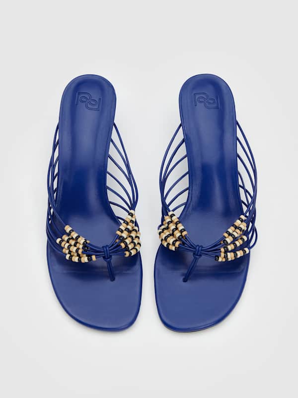 Jessica Heeled Thong - Cobalt Leather