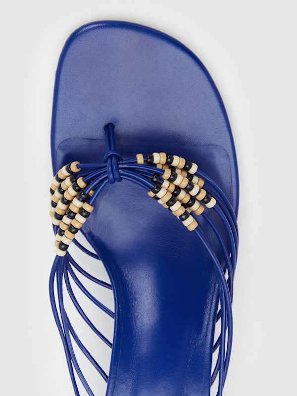 Jessica Heeled Thong - Cobalt Leather