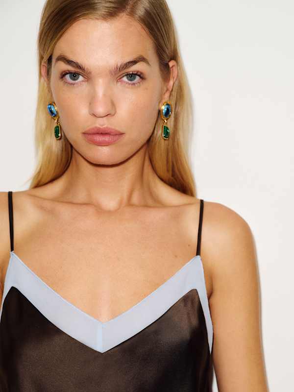 Kelsa Silk Dress - Black Bean