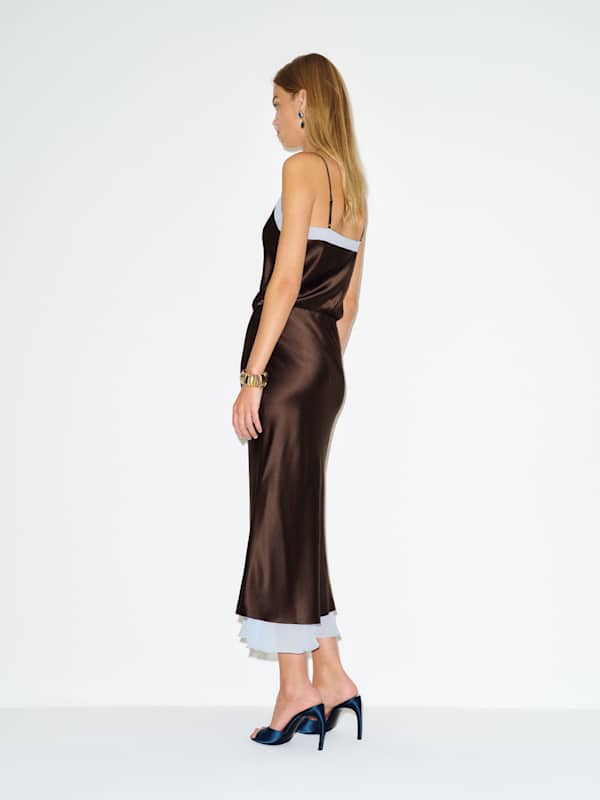 Kelsa Silk Dress - Black Bean