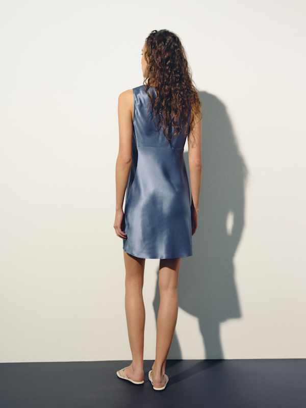Eden Silk Dress - Cornflower