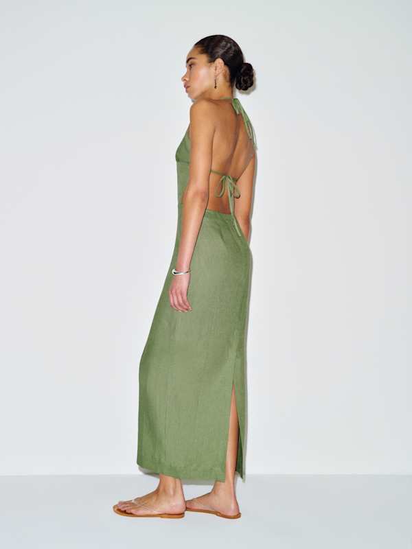 Trista Linen Dress - Jade Green