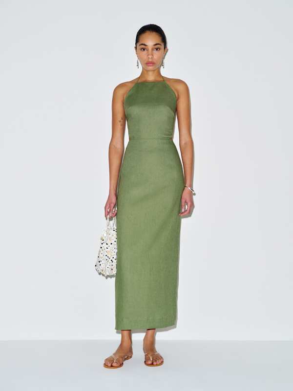 Trista Linen Dress - Jade Green