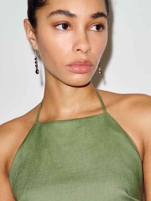 Trista Linen Dress - Jade Green