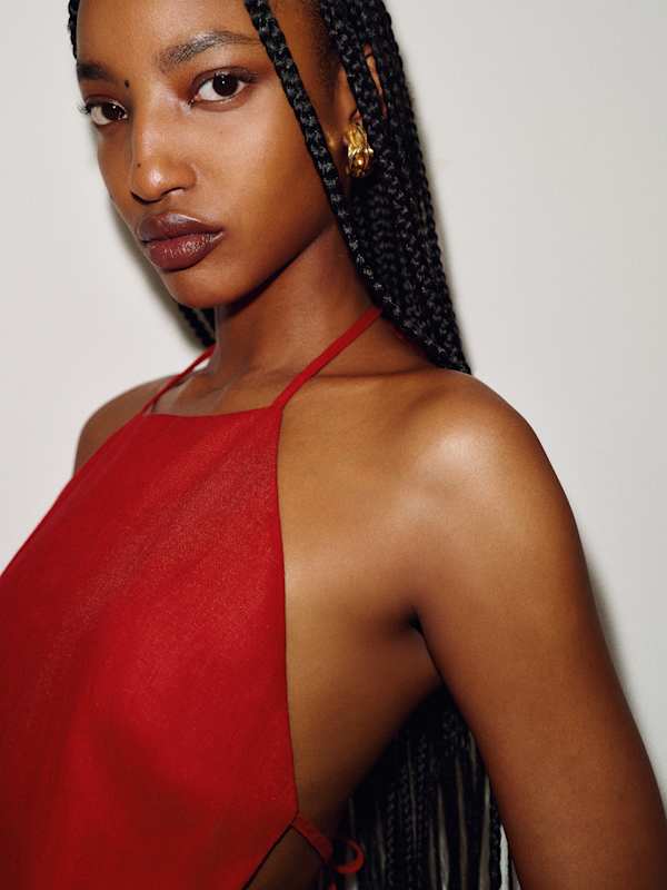 Trista Linen Dress - Lipstick