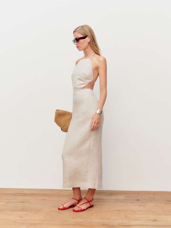 Trista Linen Dress - Oatmeal