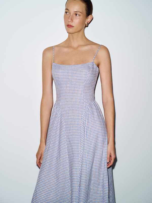 Neri Linen Dress - Stellar Check
