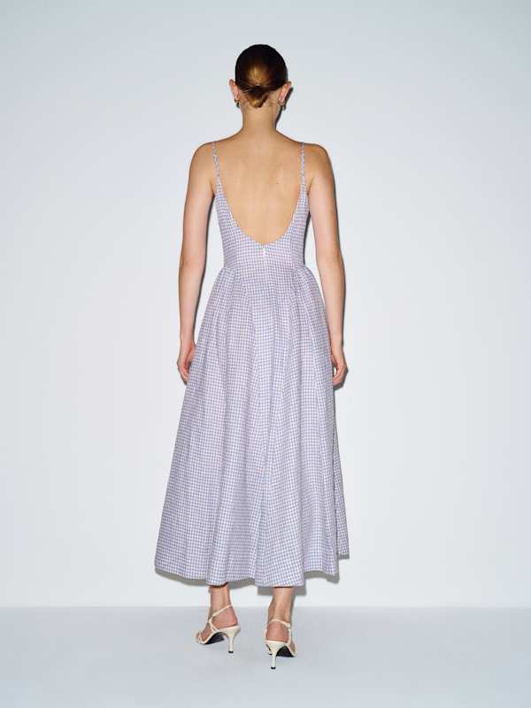 Neri Linen Dress - Stellar Check