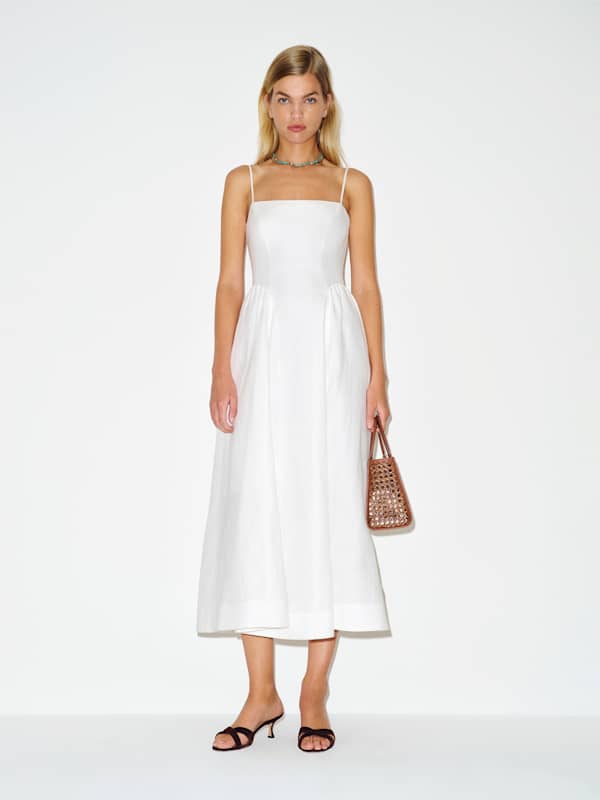 Neri Linen Dress - White