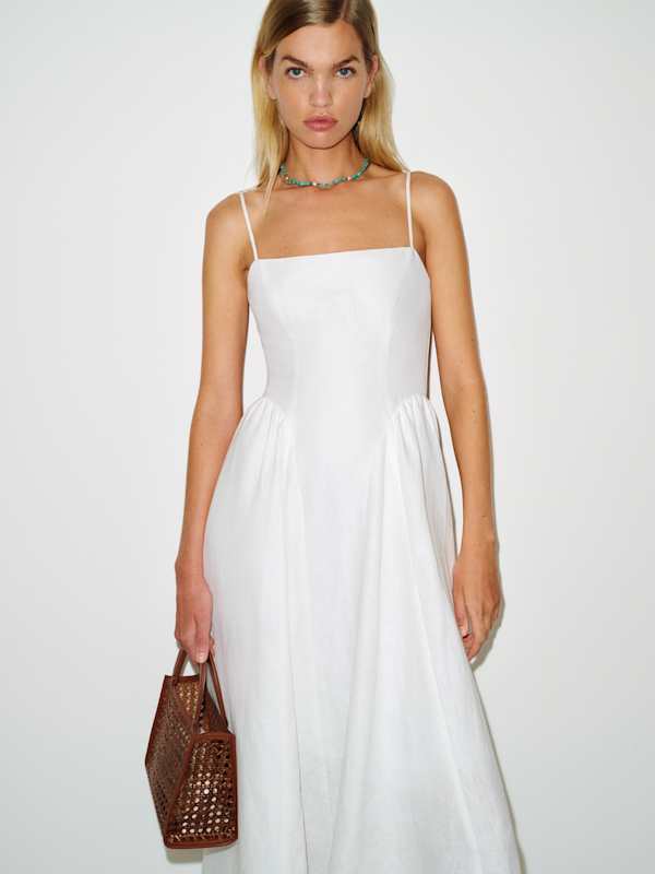 Neri Linen Dress - White