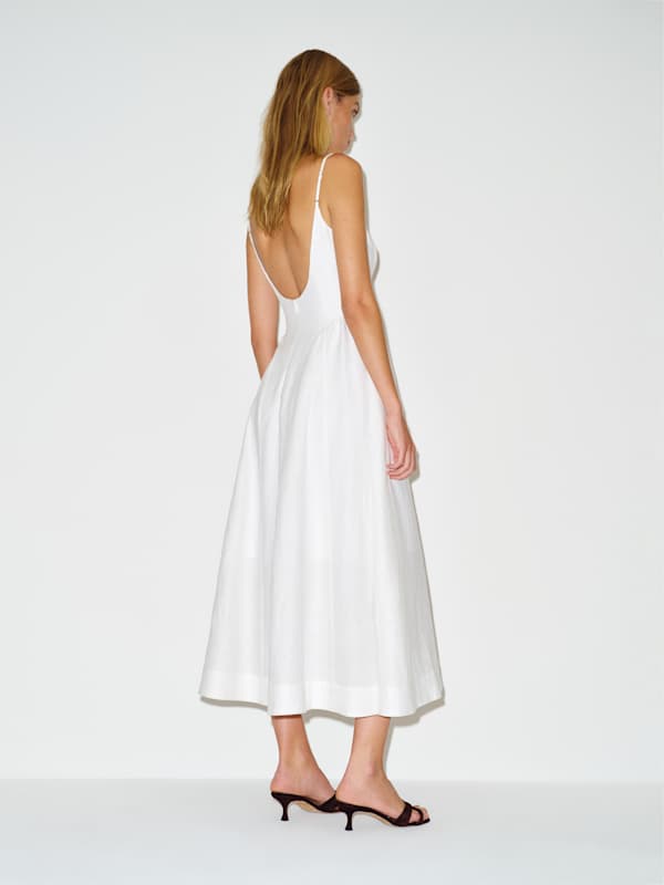 Neri Linen Dress - White