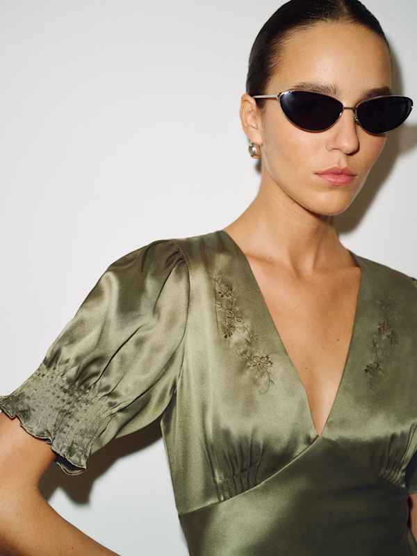 Robe en soie Sacha - Aloe Vera