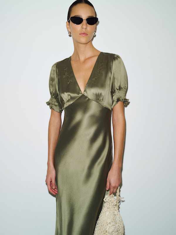 Robe en soie Sacha - Aloe Vera