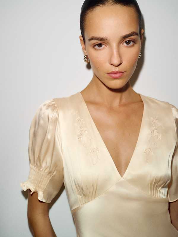 Sacha Silk Dress - Yogurt