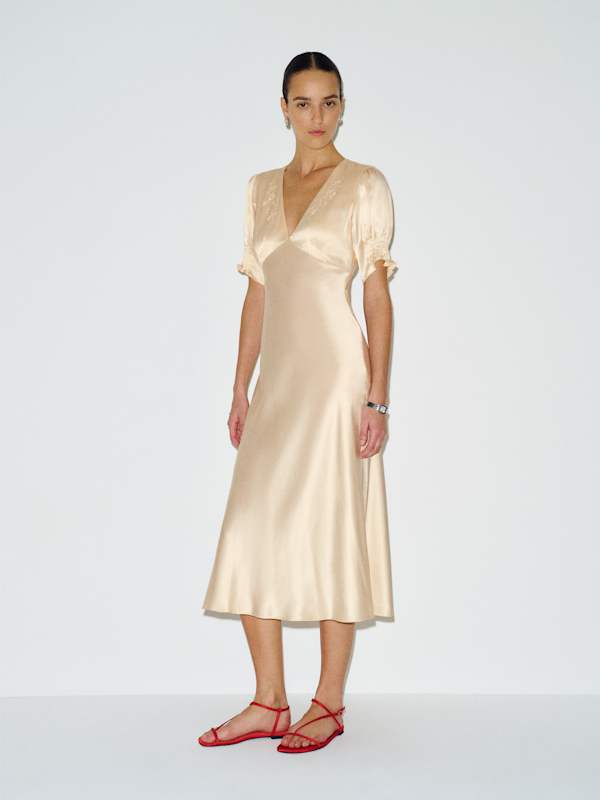 Sacha Silk Dress - Yogurt