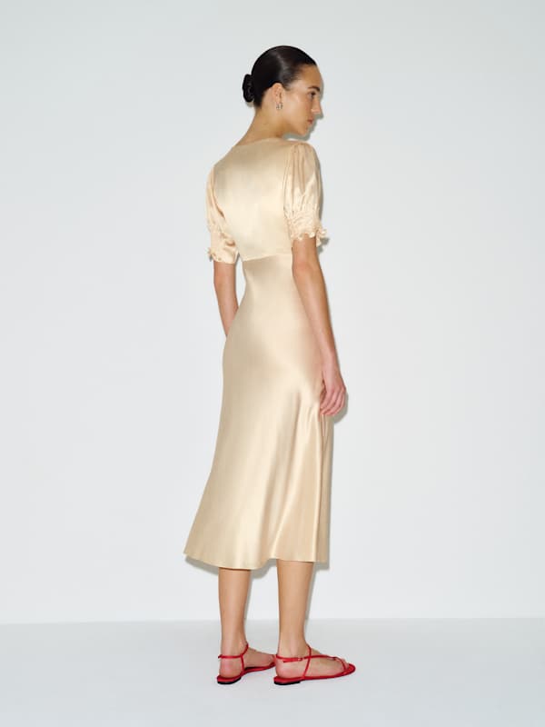Sacha Silk Dress - Yogurt