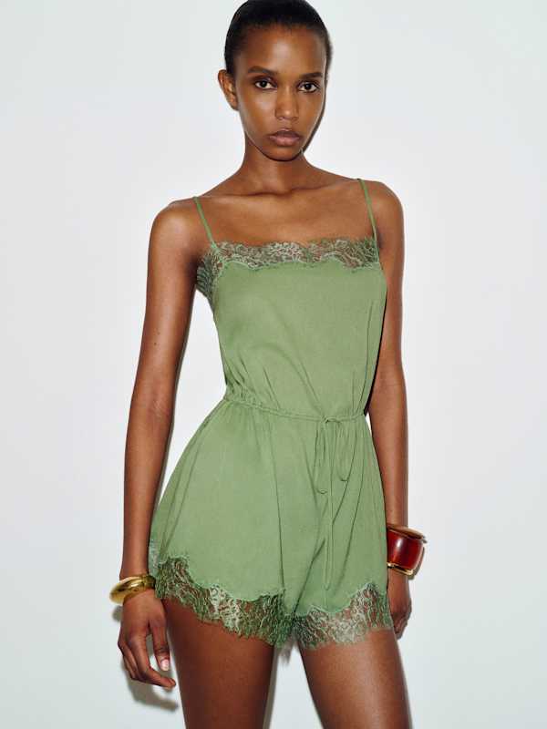 Elodie Romper - Jade Green