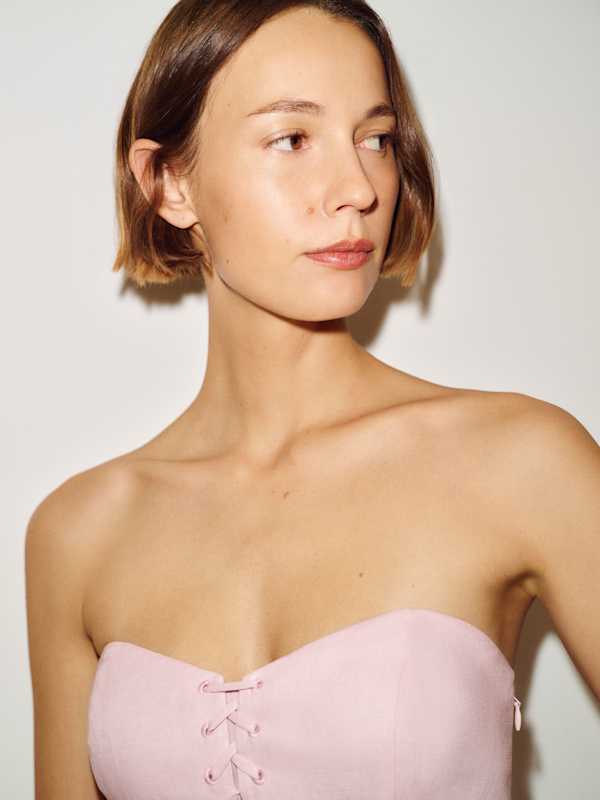 Colette Linen Top - Cherry Blossom