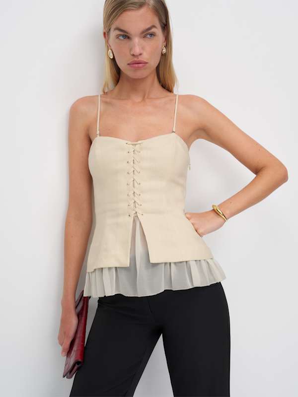 Colette Linen Top - Sugar