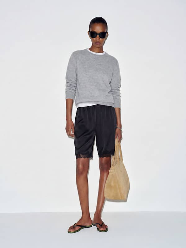 Clara Silk Bermuda Short - Black