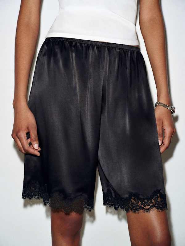 Clara Silk Bermuda Short - Black