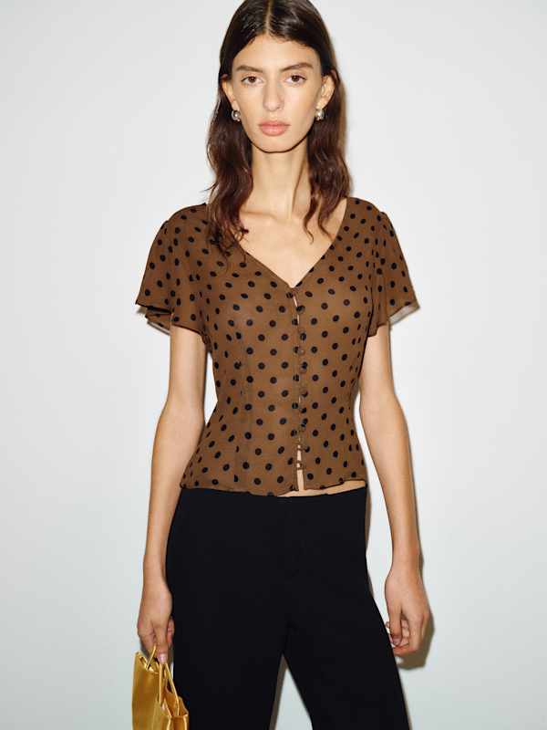 Ramona Top - Portobello Dot
