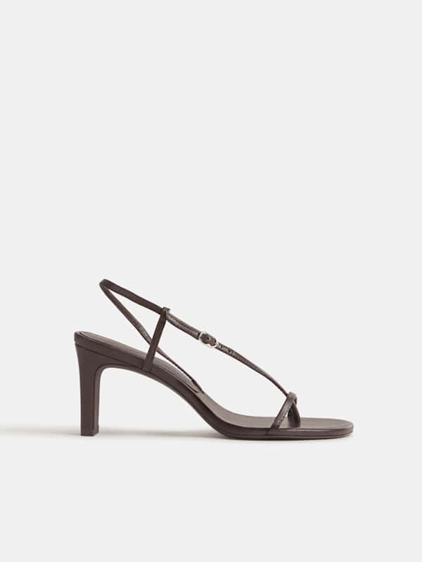 Pina Heeled Sandal - Dark Chocolate Leather