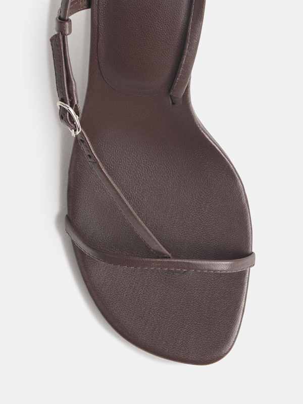 Pina Heeled Sandal - Dark Chocolate Leather
