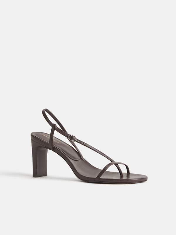 Pina Heeled Sandal - Dark Chocolate Leather
