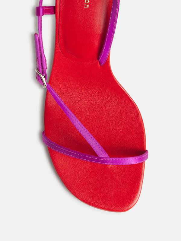 Pina Heeled Sandal - Pitaya Satin Poppy Leather