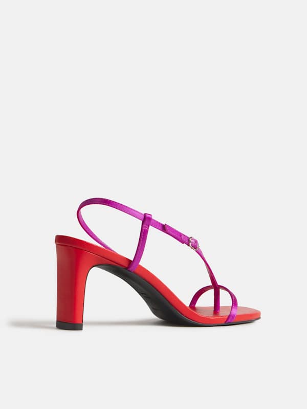 Pina Heeled Sandal - Pitaya Satin Poppy Leather