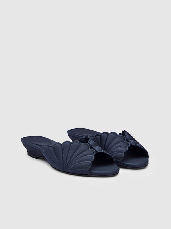 Waldena Baby Wedge - Navy Textile