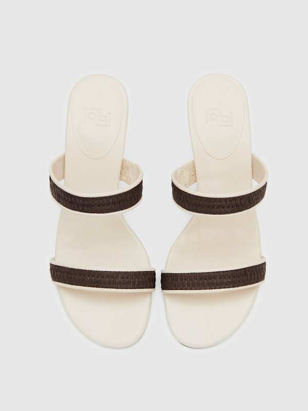 Lenora Heeled Sandal - Chocolate Brown Raffia