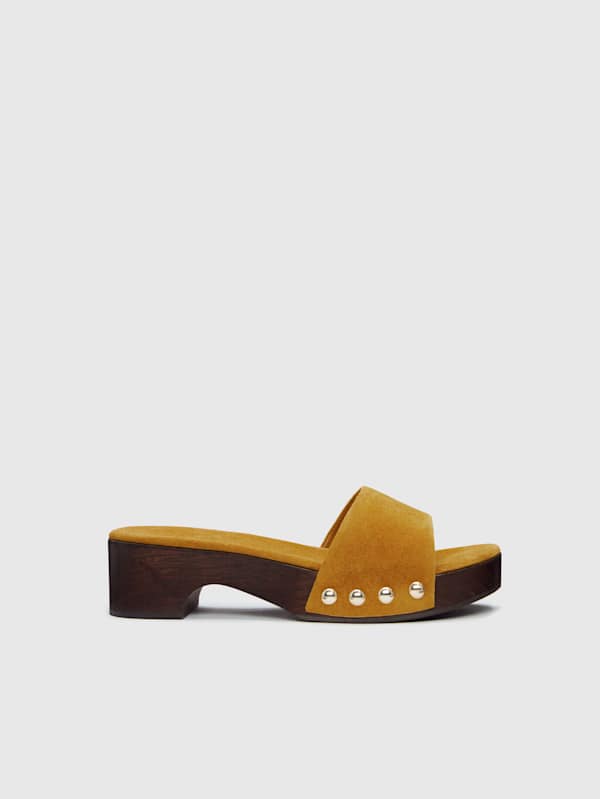 Jordyn Clog Sandal - Honey Mustard Suede