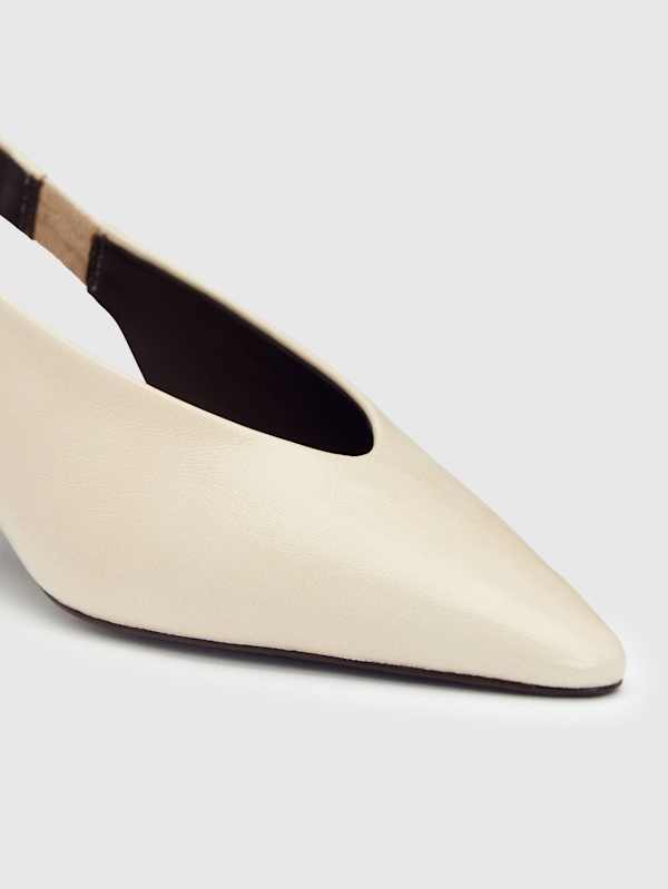 Chaussures &agrave; talons et brides arri&egrave;re Calista - Cuir amande